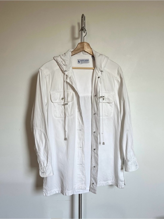 Marsh Landing Jackets & Blazers - Vintage White Hooded Utility Jacket